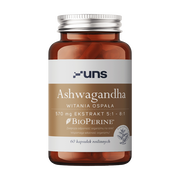 Uns Ashwagandha + Bioperine, kapsułki twarde, 60 szt. https://azcdn.doz.pl/image/d/product/442958fe-scale-180x180.png