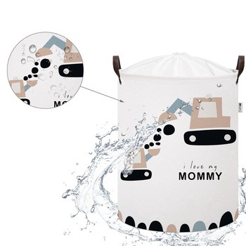 Sipo, Bawełniany kosz na zabawki XL, koparki, 1 szt.