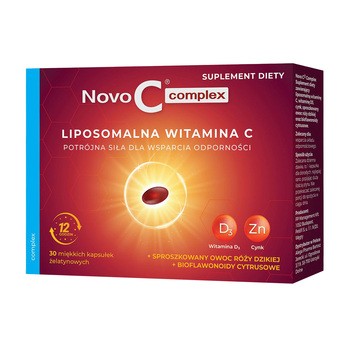 Novo C Complex, Witamina C liposomalna + Witamina D3 + Cynk, kapsułki, 30 szt.