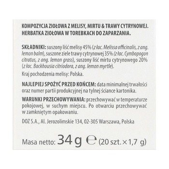 ZIELNIK DOZ Herbatka ziołowa Relaks, 1,7 g, 20 szt.