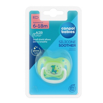 Canpol Babies Toys, smoczek uspokajający silikonowy symetryczny, 6-18 m, 1 szt.