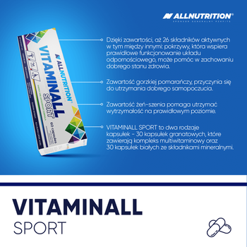 Zestaw 2 x Allnutrition Vitaminall Sport, kapsułki, 60 szt.