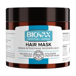 Biovax Keratyna + Jedwab, intensywnie regenerująca maseczka do włosów, 250 ml