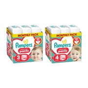 Zestaw Pampers Active Baby Pants, 4, (9-15kg), 156 szt. + 3, (6-11 kg), 180 szt.