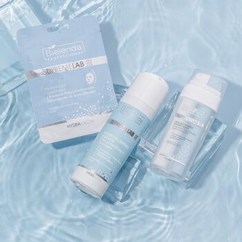 Bielenda Professional SupremeLab Hydra Glow, dwufazowy nawadniający hydro-koncentrat z ekstraktem ze śluzu ślimaka, 2 x 15 ml