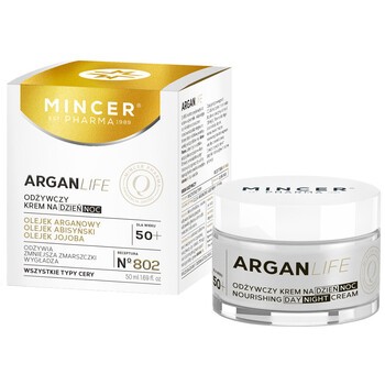 Mincer Pharma Argan Life, krem odżywczy dzień/noc 50+, 50 ml