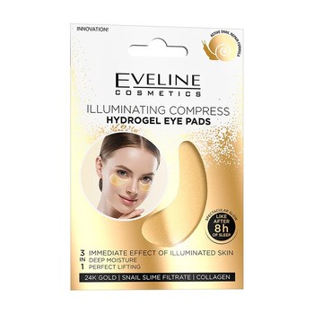 Eveline Cosmetics, hydrożelowe płatki pod oczy, rozświetlający kompres, 2 szt