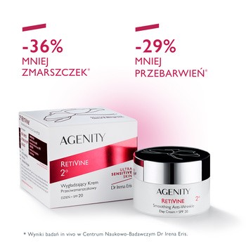 Agenity Retivine 2°, wygładzający krem preciwzmarszczkowy na dzień, SPF 20, 50 ml