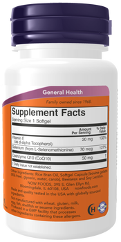 Now Foods CoQ10 z selenem i witaminą E 50 mg, kapsułki, 50 szt.