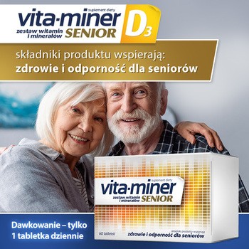 Vita-miner Senior, drażetki dla osób po 50 roku życia, 60 szt.