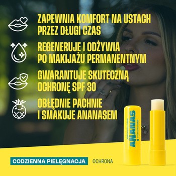 Neba, pomadka ochronna do ust SPF 30 o zapachu ananasa, 11 ml