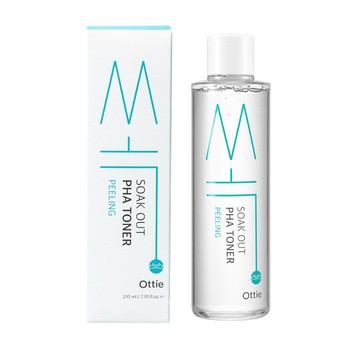 Ottie Soak Out, tonik do twarzy z kwasem PHA, 210 ml