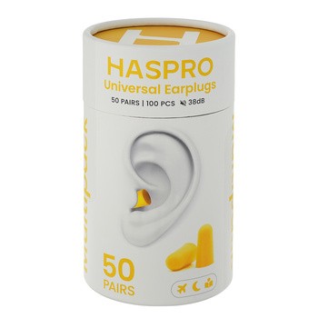 Haspro Tube 50, stopery do uszu, żółte, 50 par