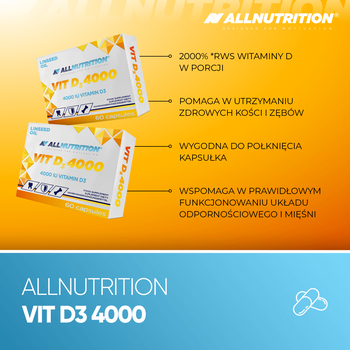 Allnutrition Vit D3 4000, kapsułki, 60 szt.