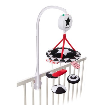 Canpol Babies Sensory Toys, kontrastowa karuzela pluszowa z pozytywką, 1 szt.