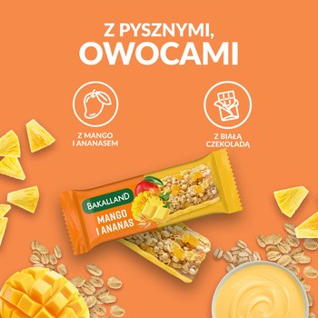 Bakalland, musli mango, baton zbożowy, 40 g