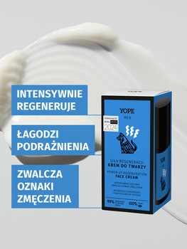 Yope Men Wood, krem do twarzy dla mężczyzn, Siła regeneracji, 50 ml