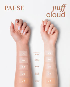 Paese Puff Cloud, satynowy podkład z efektem blur SPF 20, 04 Shell Beige, 37 ml