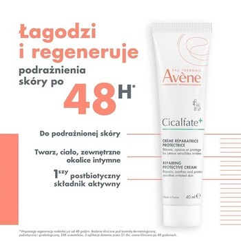 Zestaw Avene Eau Thermale Cicalfate+, regenerujący krem ochronny, 2 x 40 ml