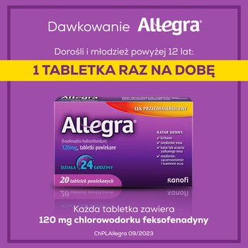 Allegra, 120 mg, tabletki powlekane, 20 szt.
