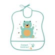 Canpol Babies, śliniak zmywalny miękki CUTE ANIMALS miś, zielony, 1 szt.