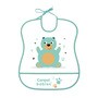 Canpol Babies, śliniak zmywalny miękki CUTE ANIMALS miś, zielony, 1 szt.