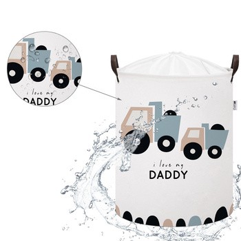 Sipo, Bawełniany kosz na zabawki XL, ciężarówki, 1 szt.