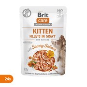 Brit Care Cat Fillets in Gravy, Kitten, mokra karma dla kociąt , łosoś, rokitnik zwyczajny i nasturcja, 85 g x 24 szt. https://azcdn.doz.pl/image/d/product/d98c5685-scale-180x180.png