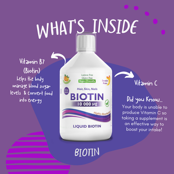 Swedish Nutra Biotin, syrop, smak pomarańczowy, 500 ml