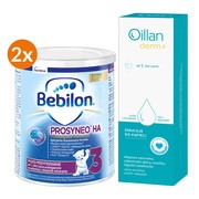 Zestaw, Bebilon Prosyneo HA 3, mleko modyfikowane po 1. roku, 2 x 400 g + Oillan Derm+, emulsja do kąpieli, 200 ml https://azcdn.doz.pl/image/d/product/6446b2d9-scale-180x180.png