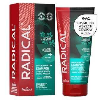 Radical, szampon trychologiczny przyspieszający wzrost włosów, 200 ml