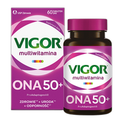 Vigor multiwitamina ONA 50+ zestaw witamin i minerałów z ashwagandhą i reishi, tabletki, 60 szt.