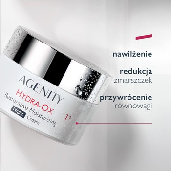 Agenity 1° Hydra-Ox, odbudowujący krem nawilżający na noc, 50 ml
