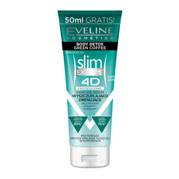 Eveline Slim Extreme 4D, kawowe serum wyszczuplająco-drenujące, 250 ml
