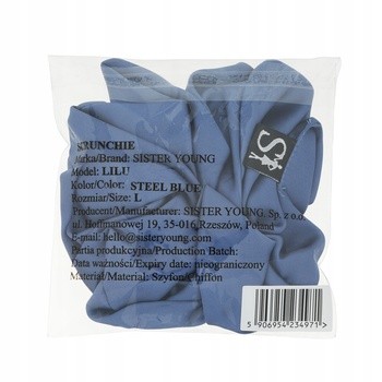 Sister Young Lilu, szyfonowa gumka do włosów scrunchie, steel blue, 1 szt.