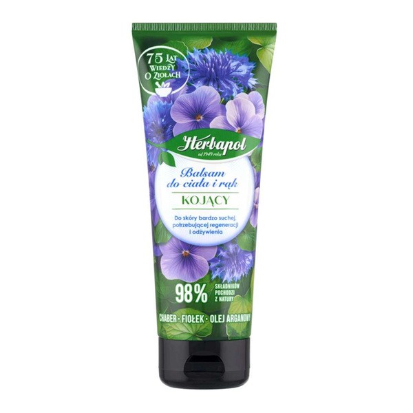 Herbapol Lublin Herbapol, kojący balsam do ciała i rąk, chaber - fiołek - olej arganowy, 200 ml — Składniki i ocena