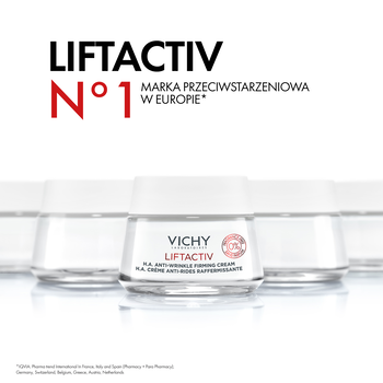 Vichy Liftactiv H.A., przeciwzmarszczkowy krem ujędrniający z kwasem hialuronowym, bezzapachowy, 50 ml