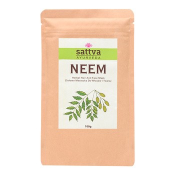Sattva Herbal Neem Powder, ziołowa maseczka do włosów i twarzy, 100 g