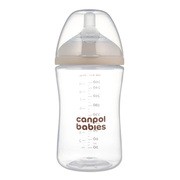 Canpol Babies Natural Shape, butelka ze smoczkiem dwustrefowym, 260 ml, wolny, 1 szt. https://azcdn.doz.pl/image/d/product/e64abc4c-scale-180x180.png