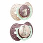 Canpol Lovi, smoczek silikonowy, dynamiczny Night&Day, Girl, 6-18 m, 2 szt.