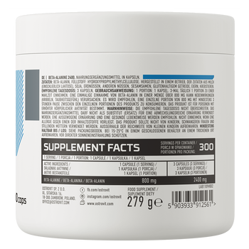 OstroVit Beta-Alanine 2400, kapsułki, 300 szt.