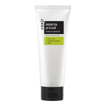 Coxir Green Tea pH Clear Foam Cleanser, oczyszczająca pianka do twarzy z zieloną herbatą, 150 ml