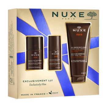 Zestaw Promocyjny Nuxe Men, żel pod prysznic, 200 ml + dezodorant roll-on, 50 ml + żel nawilżający, 50 ml