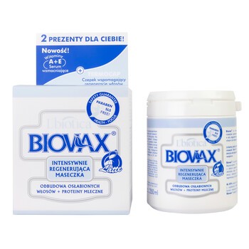 Biovax Latte, intensywnie regenerująca maseczka odbudowująca do włosów osłabionych, proteiny mleczne, 250 g