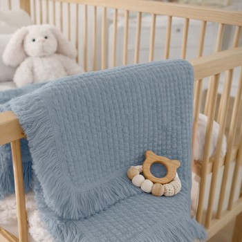 Lionelo Muslin Blanket, niemowlęcy kocyk muślinowy, Stone Blue, 1 szt.