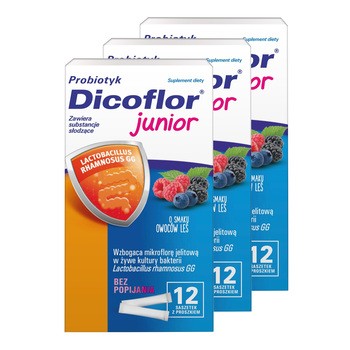 Zestaw 3 x Dicoflor Junior, saszetki z proszkiem, 12 szt.