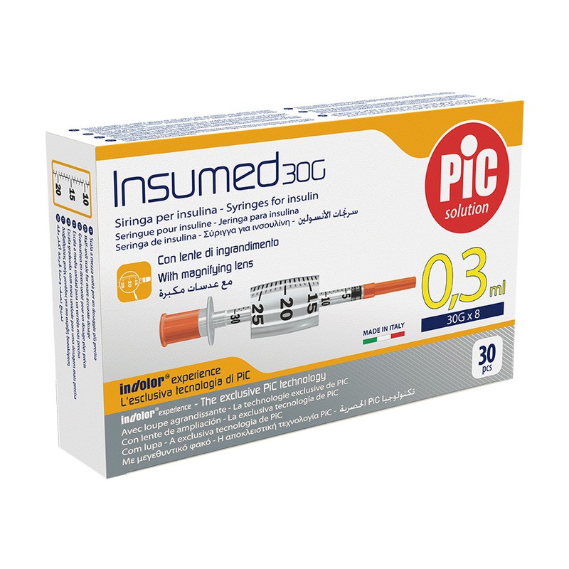 Pic Insumed G30 X 8 Mm Syringe 1Ml 30 PC main image 0