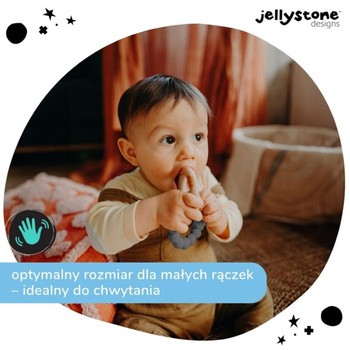 Jellystone Designs, księżycowy gryzak, szary, 1 szt.