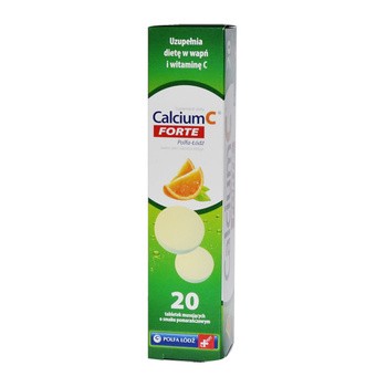 Calcium C Forte, tabletki musujące, smak pomarańczowy, 20 szt. (Polfa-Łódź)