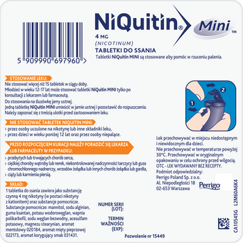 Niquitin Mini, 4 mg, tabletki do ssania, 20 szt.